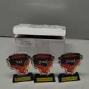 DoubleFill 3 Pcs Chili Cook Off Trophies 1st 2nd 3rd Place Medals 5 Inch Acrylic Chili Cook Off Prizes with Base Medal Decoration for Table Pepper Decor