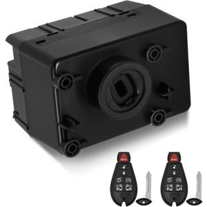 601-082 Wireless Ignition Switch Module Kit & 2 Keys Compatible with 2011-2013 Dodge Challenger, Ram 1500 2500 3500 4500 5500, Jeep Grand Cherokee, Replace# 68105739AC 5026533AE (Need Programming)