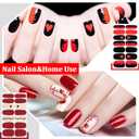 SILPECWEE 20 Sheets Valentine's Day Nail Polish Stickers Decals Nail Wraps for Women Gel Nail Strips Self Adhesive Nail Polish Strips Holiday Manicure Design for Nail Art with 1pc Nail File