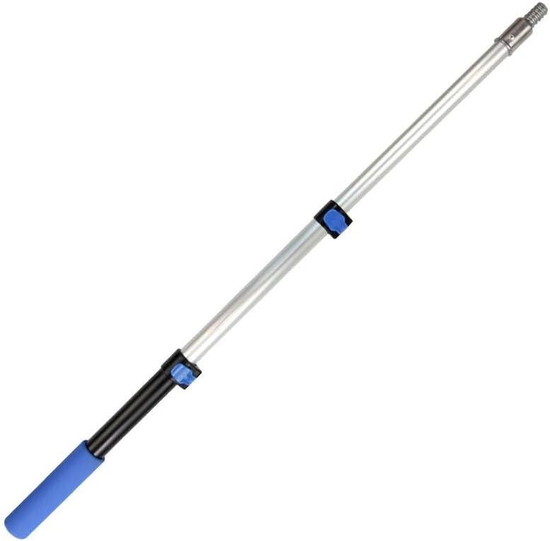 Aluminum Telescoping Pole - 3 to 8 FT, Quick-Flip Clamps, Multi Purpose, Paint Roller, Duster, Squeegee Tip