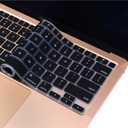Silicone Keyboard Cover Skin for MacBook Air 13.3 inch A2337 M1 Released in Nov. 2020 US Layout Ultra Thin Protector Cover Skin NOT for 13.6" M4 M3 M2 A2681 A3113 A3240 (Black)