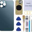 OEM Rear Back Glass Replacement (Pacific Blue) Compatible with iPhone 12 pro max 6.7 inches All Carriers with Pre-Installed Adhesive and Repairing Tool Kits