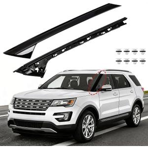 A-Pillar Molding Trim Kit Compatible with Ford Explorer 2011-2019, Door Window Guard Windshield Post Cover Accessories for BB5Z7803137AA BB5Z7803145AA, Outer & Inner Left A Pillar Trim Panel Strip