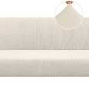 PrinceDeco Stretch Armless Futon Cover Futon Slipcover Full Queen Size Couch Cover Futon Sofa Bed Cover Furniture Protector with Elastic Bottom, Machine Washable, Biscotti Beige