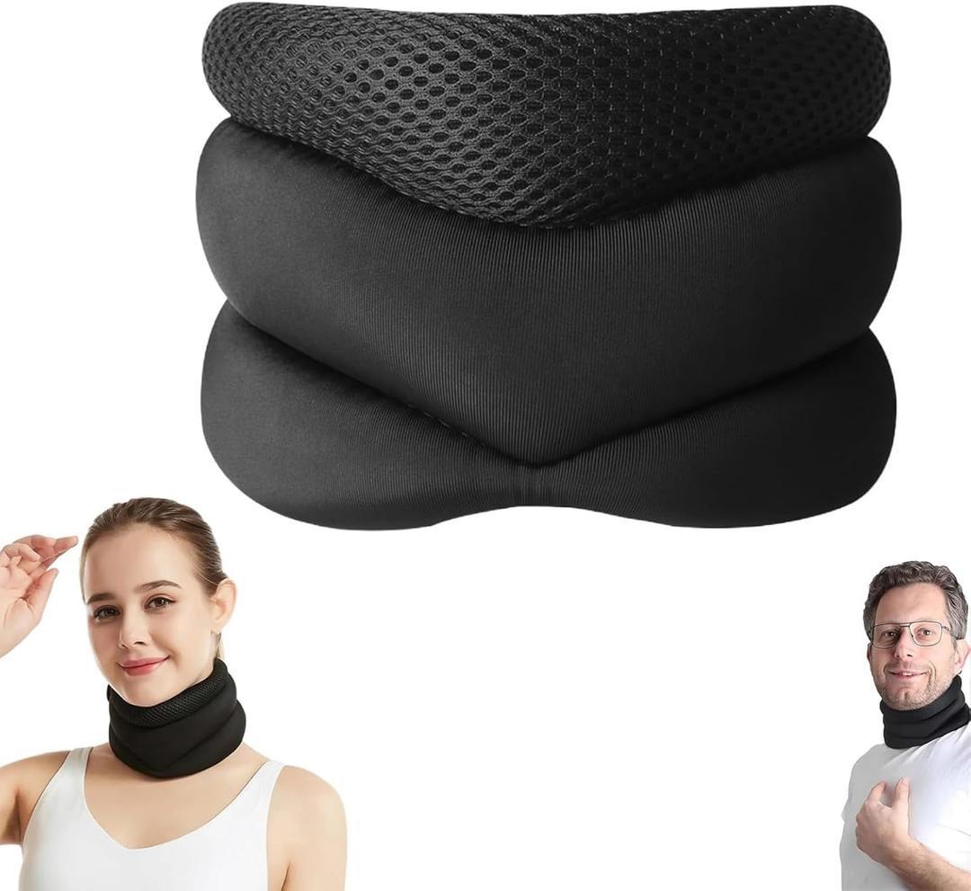 Vitavix Cervical Neck Brace, Neck Pain Relief Collar with Adjustable Support Breathable 3-Zone Design Portable Posture Corrector Suitable for Office Travel and Daily Use