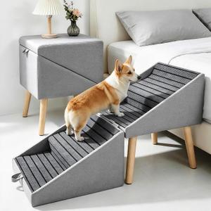 2-in-1 Ottoman Dog Ramp for High Beds, 18.5 Inch Height