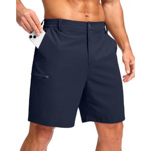 G Gradual Men's Casual Shorts 7"/ 9" Lightweight 4 Pockets Stretch Quick-Dry Summer Shorts for Golf Work Hiking Trips(7", Navy, M)