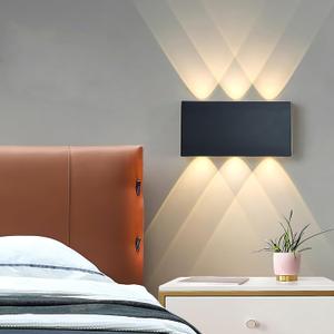 Shelprojsu LED Magnetic Wall Sconce Lights,5000mAh Wireless Bedside Wall Light USB Rechargeable Reading Wall Lamp,3 Lighting Colors and Dimmable Battery Operated Wall Sconces (Black, 1 pcs)