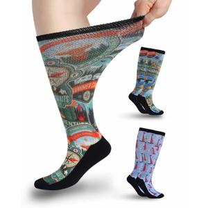 Diabetic Socks for Women & Men Extra Wide, Over The Calf Non Binding Lymphedema Neuropathy Swollen Feet for Women Men