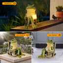 FOXMIS Miniature Frog Garden Statue Mom Gifts Home Decorations Fairy Garden Accessories Outdoor Lights Solar Garden Frog Decor Art Housewarming Gift for Patio,Yard,Lawn Ornament, 3.89"x2.36"x3.93