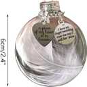 2 x Clear Christmas Memorial Ornament Feather Ball, A Piece of My Heart is in Heaven Loss of Loved One Mother Christmas Tree Hanging Sympathy Gift with Silk Ribbon & Red Gift Box (Mom)