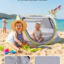 Poray Portable Baby Beach Tent with UPF 50+ Sun Shelter,Mosquito Net and Sunshade, Ideal Pop Up Kids Travel Tent with Carry Bag & 2 Stakes,Outdoor Indoor Play and Sun Protection