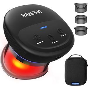 RENPHO Emberace Cup Smart Cupping Massager with 3 Suction Levels up to -55KPa and 850nm Infrared Heating, Mothers Day Gifts, Rechargeable Multi-Device Sync, 70 min Runtime, 3 Heads & Storage Pouch