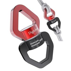 Digtichnny Swivel Hook for Swing,Aluminium Alloy 35KN, Swing Swivel Hanger for Tree Swing, Aerial Dance, Children’s Swing, Hanging Hammock Outdoor Indoor(Black-Red)