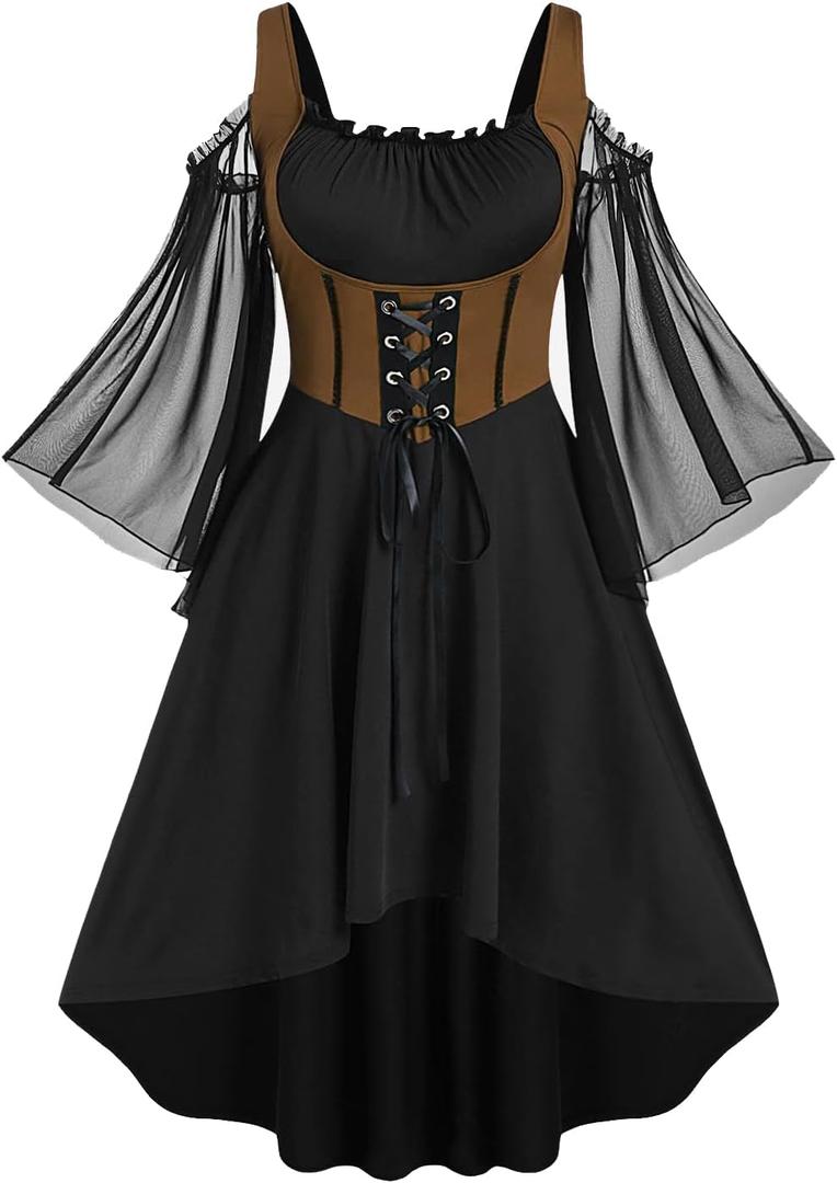 Rosegal Women Plus Size Punk Gothic Dress (XXL)