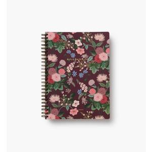 RIFLE PAPER CO. Dahlia Spiral Notebook, Full Color Illustrated Softcover with Gold Foil Accents, 150 Ruled Perforated Pages, 6.25" W x 8.5" L, Pocket Folders for Storage