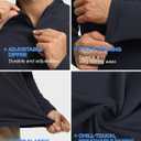 GEMYSE Men's Quarter Zip Pullover Long Sleeve Running Shirt 1/4 Zip Quick Dry Athletic Workout Shirts (XXL)