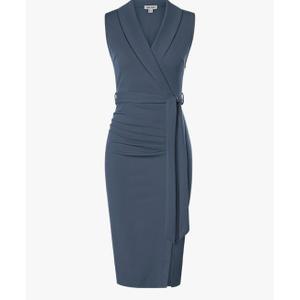 GRACE KARIN Women's Wear to Work Sleeveless Ruched Bodycon Office Pencil Midi Dresses with Belt Size 6