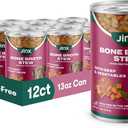 Jinx Bone Broth Stew for Dogs - Beef & Vegetables Recipe - Grain-Free Wet Dog Food & Topper for Picky Eaters - Promotes Lean Muscle Growth, A Healthy Coat & Improved Digestion - 13 Oz, 12 Pack