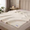 Waterproof Dog Blanket for Large Dogs - Reversible Washable Pet Blanket, Soft Sherpa Fleece Furniture Protector, Cat Throw Bed Couch, Cream,50"x60"