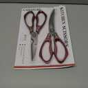 Heavy duty kitchen scissors 2-pack,High Stainless Steel sharp blade,Dishwasher safe meat scissors Cooking shear for Chicken Fish Meat Color RED