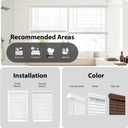 DEZ FURNISHINGS Cordless 2" Faux Wood Blind, 26.5" W x 48" H, Dark Oak