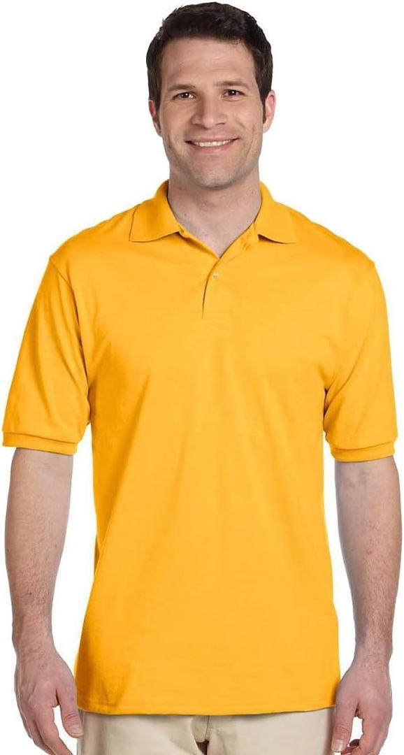 Jerzees Men's SpotShield Short Sleeve Polo (XX-Large, Gold)