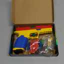 Building Block Toy Gun, Automatic Shell Ejecting Blaster with DIY Fun, Fits Most Building Brick Systems, Includes Figurines & Display Stand, Suitable for 14+