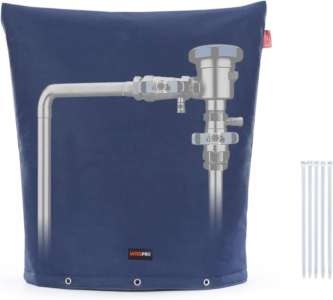 Backflow Preventer Insulation Cover-24 W x 24" H, 6 Layers Fabric Outdoor Pipe Insulation Cover with Aluminum Foil Layer Dupont Sorona Cotton, Backflow Cover for Winter Freeze Protection