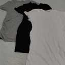 Liu & Qu Womens Maternity Shirts Ribbed Short Sleeve Maternity Tops Casual Crew Neck Side Ruched Pregnancy Clothes 3 Pack (X-Large, Black+white+grey)