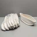 8 Pack Small Woven Basket with Gift Bags and Ribbons, All 12"x 8"x 5", Empty Decorative Gift Chest Box, Cute Baby Gift Basket for Nursery, Cotton Rope Room Shelf Storage Basket with Handles, White