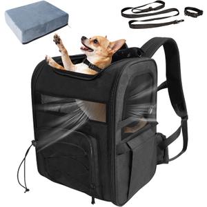 Dog Carrier Backpack for Small Dogs  Breathable and Comfortable Pet Travel Bag with, Safety Buckle and Adjustable Straps, Ideal for Hiking and Outdoor Adventures, Elevated Pad, Black Dog Carrier Backpack for Small Dogs  Breathable and Comfortable Pet Travel Bag with, Safety Buckle and Adjustable Straps, Ideal for Hiking and Outdoor Adventures, Elevated Pad, Black