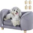 VEVOR Dog Bed, Dog Couch Pet Sofa for Small Dogs and Cats, Soft Velvety Washable Pet Couch and Chair, 60 lbs Load Capacity, Gray (26.7"L x 14.7"W x 14.7"Th)