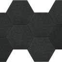 Vienrose Hexagon Felt Bulletin Board Self Adhesive Pin Board Wall Decoration Tiles with 35 Push Pins for Office Home and School, Black 8 Pack