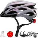 KINGBIKE Bike Helmet for Adult Men Women Youth Road Commute Mountain Cycling Helmets with USB Rechargeable Light Replaceable Padding and Visors Lightweight 20.4-23.6in