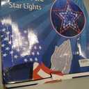 4th of July Patriotic Decorations, Red White and Blue Memorial Day Decor Star Lights, Timer 14.2In Iron Frame 70Led Fairy Star Lights, 8 Mode with Remote Window Wall Silhouette for Home