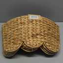 StorageWorks 24" Scalloped Christmas Tree Collar, Wicker Christmas Tree Base Skirt with Water Hyacinth, Rustic Tree Ring Stand Cover for Christmas Home Party Farmhouse Artificial Trees Dcor (Brown)