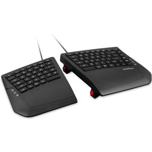 Perixx PERIBOARD-524B US, [Firmware Updated] Wired Ergonomic Split Keyboard - Up to 2 Ft Seperation - Adjustable Tilt Angle - Low Profile Membrane Keys - Black - US English