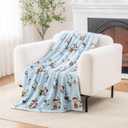 Berkshire Blanket Peanuts VelvetLoft Cute Character Snoopy Plush Throw Blanket,Snoopy the Athlete Closed in Blue,Throw 55 in x 70 in (Official Peanuts Product)