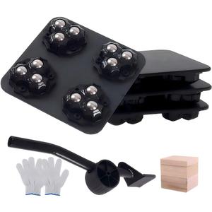 Furniture Movers with 4 Wheels, Furniture Dolly,Carbon Steel Panel Heavy Duty Dolly,Furniture Lifter with 4 360 Rotatable Steel Ball Universal Wheels,Maximum Load 600 LBS