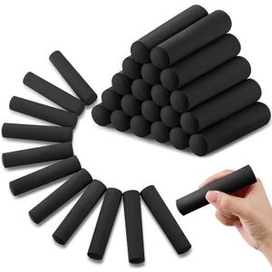 Fulmoon 40 Pcs Jumbo Sidewalk Chalk for Kids Outdoor Art Non Toxic Large Washable Street Chalk for Adults Drawing Painting Classroom(Black,Round Style)