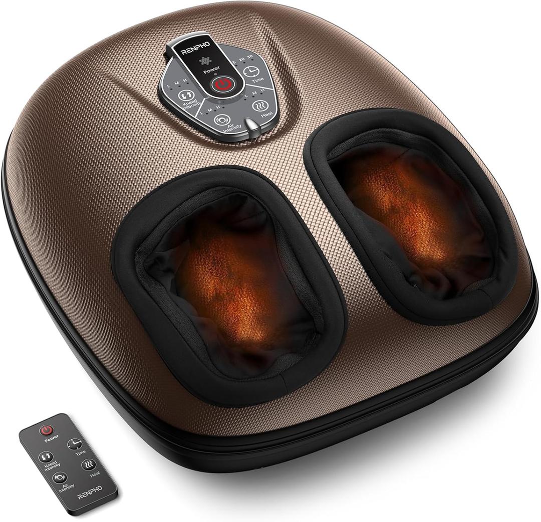 RENPHO Foot Massager Machine with Heat [2026 Upgraded], Shiatsu Foot Massager for Plantar Fasciitis, Birthday Gifts for Women Mom Men Dad, Wireless Control, 2026 New Upgraded, Up to US 12