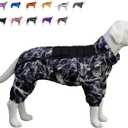 Micai Warm Dog Coat - 4 Legs Covered Waterproof Windproof Reflective Vest, Zippered Adjustable Outdoor Snow Jacket for Medium Dogs - Black M (M (12.5inch Back))