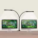 Clamp on Desk Lamp-3 Color Mode & 10 Brightness Levels,Dual LED Tube Flexible Gooseneck Clip Light for Architect Reading, Working, Bedroom Headboard, Dorm
