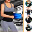 LMCOB Sauna Waist Trainer for Women Waist Trimmer Corset for Stomach Wrap Workout Belly Belt Band Zipper Sauna Suits (Black, XXXL)