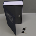 Amazon Basics Book Safe, Money Saving Box, Save for Money, Secret Hidden Metal Lock Box, Money Hiding, Key Lock, Large, Blue