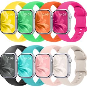 Bands Compatible with Apple Watch Band 38mm 40mm 41mm 42mm 44mm 45mm 49mm for Women Men,Silicone iWatch bands Replacement Strap Wristbands for iWatch Series 9 8 7 6 5 4 3 2 1 SE Ultra.