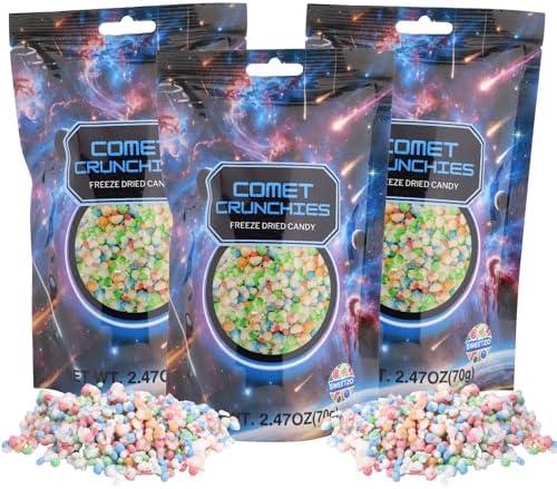 Comet Crunchies Freeze Dried Candy, Mini Fruit Flavored Pieces, Classic Movie Night Snacks, Resealable Bag, 2.4 Ounces (Pack of 3) 06/04/2026
