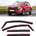 in-Channel Rain Guards for 2023-2026 Kia Sportage, Window Visor Shields Vent Deflector Shade Wind Dark Smoke 2024 2025 23 24 25 26, Tape-On Inside-Mount, 4PCS