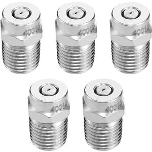Tool Daily 40 Degree Surface Cleaner Tips, 1/4 Male NPT Threaded Spray Nozzles, Pressure Washer Nozzle Tips Replacement for Water Broom, Undercarriage Washer, 4000 PSI, 5 Pack